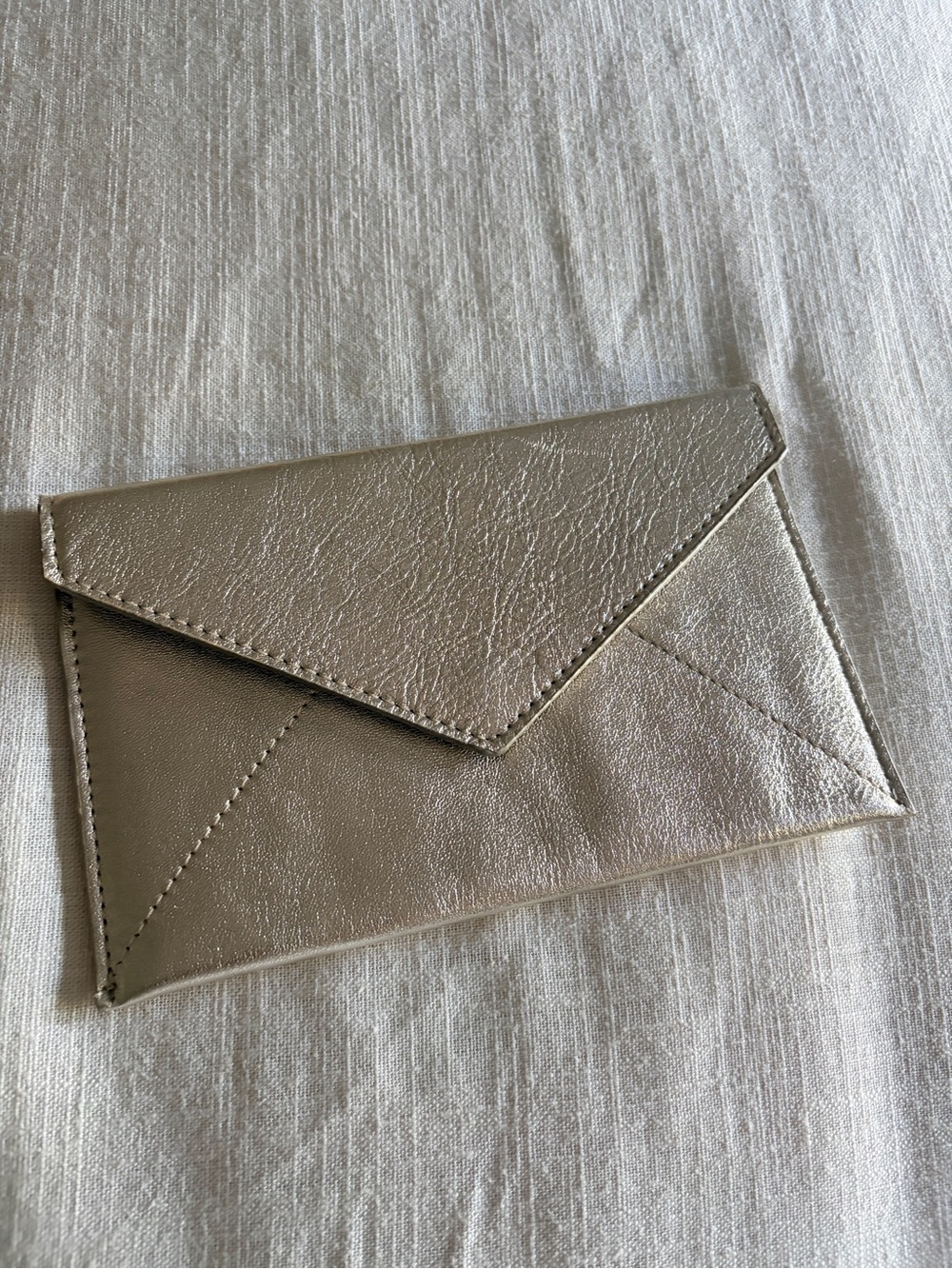 Escada Metallic Taupe Envelope Clutch